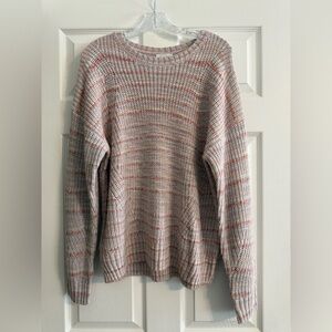 Lucky Brand Women's Pink and Gray Knit Sweater XL